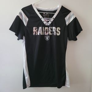 NFL Las Vegas Raiders Women's lace-up sequin jersey (new with tags)